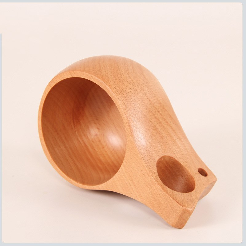 Beech Wood Kuksa Coffee Cup - Handcrafted Finnish Wooden Cup for a Unique Coffee Experience