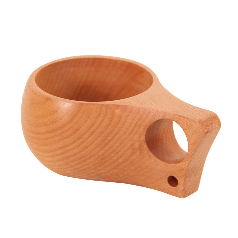 Beech Wood Kuksa Coffee Cup - Handcrafted Finnish Wooden Cup for a Unique Coffee Experience