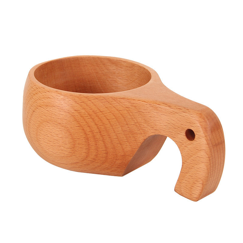 Beech Wood Kuksa Coffee Cup - Handcrafted Finnish Wooden Cup for a Unique Coffee Experience