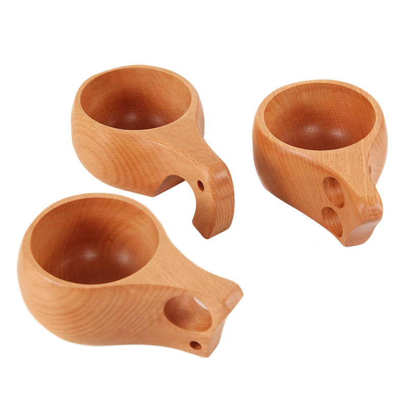 Beech Wood Kuksa Coffee Cup - Handcrafted Finnish Wooden Cup for a Unique Coffee Experience